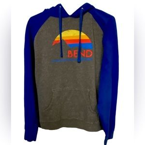 Retro Vintage BEND Oregon OR Men’s Blue Gray Hoodie MINTY